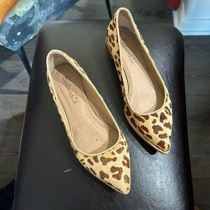 Splendid size‎ 8.5 leopard print flats, horse hair pointy toe